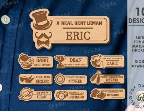 Paquete De Etiquetas Con Nombre Para El Dia Del Padre Creativo Digital